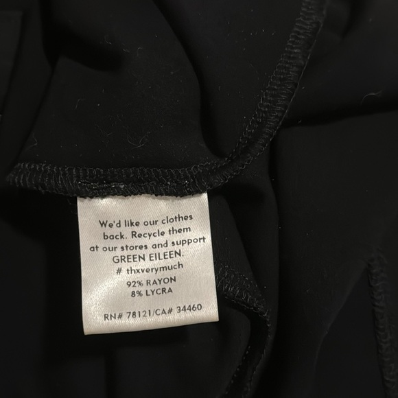 Eileen Fisher Stretch Jersey Faux Wrap Overlay A-Line Midi Skirt Black-XS - Picture 8 of 11